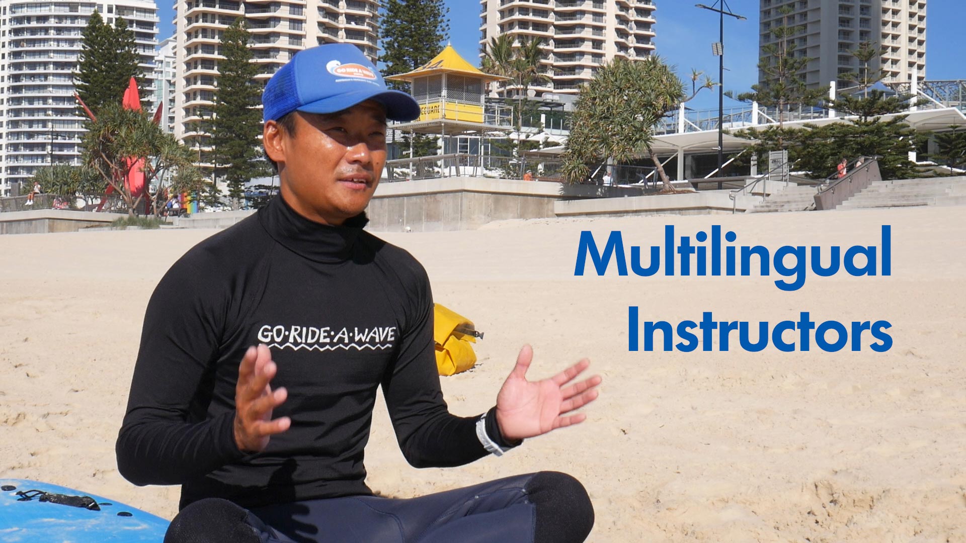 A multilingual surf instructor