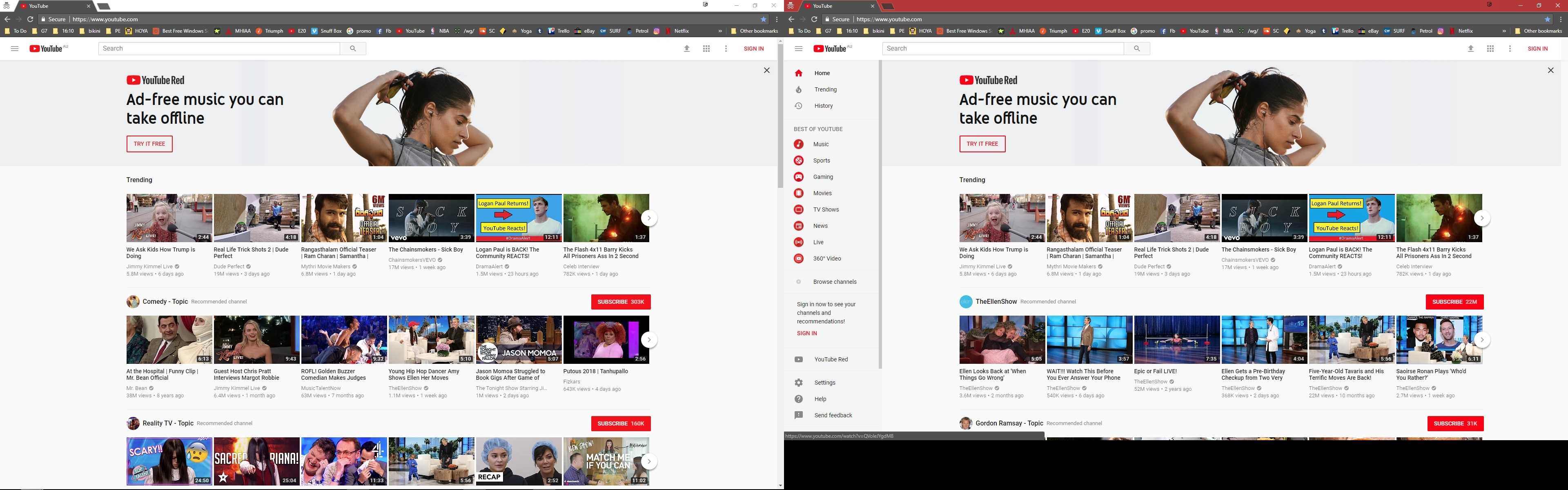 YouTube Screenshot - Aspect ratio comparison